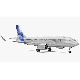 Airbus A220 100 Detailed Interior 3D